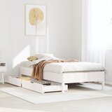 vidaXL Posteljni okvir brez vzmetnice bel 75x190 cm trdna borovina Cene