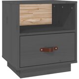 Maison Chic Nočna omarica - Nočna miza siva 40x34x45 cm trdna borovina, (21687033) Cene