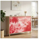 vidaXL Kreveta AACHEN Sonoma 102 x 33 x 75 cm Konstruirano drvo - Ružičasti uzorak palme | shoptok.hr