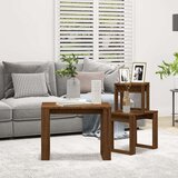  Komplet mizic 3-delni rjavi hrast konstruiran les, (20714445) | Shoptok.si
