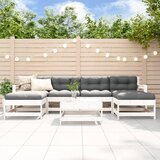 Maison Chic Seti vrtnega pohištva - Vrtna garnitura - Vrtni pohištvo set 7-delna bela trdna borovina, (21806197) | Shoptok.si