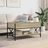  Stolić za kavu boja hrasta sonome 100x50x50 cm od drva i metala | shoptok.hr