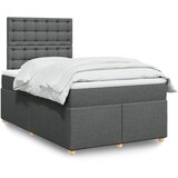 Maison Chic Box spring postelja - Vzmetna postelja z vzmetnico temno siva 120x190 cm blago SL10736, (21902117) | Shoptok.si