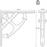  Nosači za zidne police 12 kom. Crna 21 x 21 x 3.5 cm Čelik - Crna 21 x 21 cm 12 | shoptok.hr
