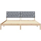 vidaXL Posteljni okvir z oblazinjenim vzglavjem Rjava 200 x 200 cm | Shoptok.si