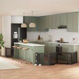 vidaXL Ograda za pse z vrati zložljiva 8 panelov črna 640 cm les | Shoptok.si