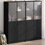  Regal za knjige s vratima crni 136x37x142 cm konstruirano drvo Cijene
