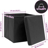 vidaXL škatle za shranjevanje s pokrovi 4 kosi črne 32x32x32 cm blago | Shoptok.si