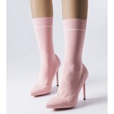 Gemre Pink sock boots with stiletto heels Pelletier | Shoptok.si