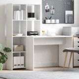 vidaXL Miza s polico s shranjevanjem Bela 138.5 x 55 x 143 cm Konstruiran les | Shoptok.si