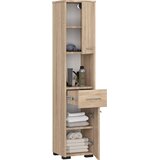 AKORD Fin Visoka Kopalniška Omara, 2 Vrata, 1 Predal In 1 Odprt Predel, Hrast Sonoma, (5000332694) | Shoptok.si