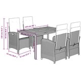  5-dijelni vrtni blagovaonski set sivi od poliratana Siva Dužina stola 150 cm | shoptok.hr