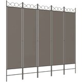 Sobna pregrada s 5 panela antracit 200 x 200 cm od tkanine | shoptok.hr
