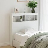 Ormarić za uzglavlje s LED svjetlima bijeli 100 x 17 x 102 cm | shoptok.hr