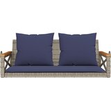  Klupa za ljuljanje s jastucima siva 109x62x40 cm od poliratana | Eponuda.com