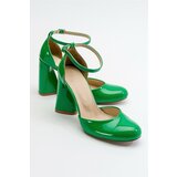 LuviShoes Oslo Green Patent Leather Women's Heeled Shoes Cene