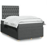 Maison Chic Box spring postelja - Vzmetna postelja z vzmetnico temno siva 120x200 cm blago SL10829, (21902559) | Shoptok.si