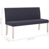  Klupa od poliestera 139,5 cm tamnosiva | Eponuda.com