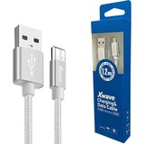 X Wave Kabl USB2.0 na Micro USB 1.2M,2A,aluminium,upleten srebrni Cene