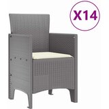  Vrtni set za objed 15 pcs Svijetlo siva, krem bijela Polt ratan | Eponuda.com
