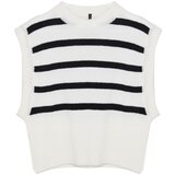 Trendyol Ecru Striped Crew Neck Knitwear Sweater | shoptok.hr