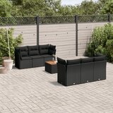  7-dijelni set vrtnih sofa od poliratana s jastucima crni | shoptok.hr