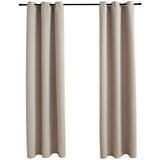 vidaXL Zatemnitvene zavese z obroči 2 kosa bež 97x160 cm blago | Shoptok.si