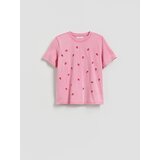 Reserved Pamučna majica kratkih rukava s vezom - šaren | shoptok.hr