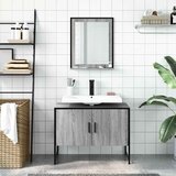  2-dijelni set kupaonskih ormarića boja hrasta sonome drveni Siva | shoptok.hr