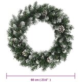 Božićni vijenac s LED svjetlima zeleni 60 cm PVC | shoptok.hr
