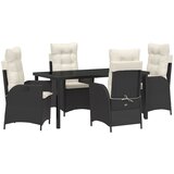 vidaXL set od 5 vrtnih stolica s jastučićima crni poli rattan Cijene