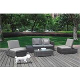 Garden Pleasure Siva vrtna garnitura iz umetnega ratana za 4 osebe Alcudia - | Shoptok.si