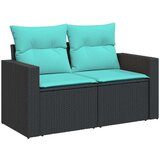 vidaXL Vrtna garnitura - 7-dijelni set vrtnih sofa od poliratana s jastucima crni - Crna 1 | shoptok.hr