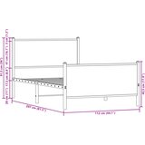  Metalni okvir kreveta bez madraca boja hrasta 107x203 cm | shoptok.hr
