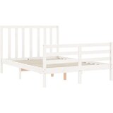  Za krevet s uzglavljem bijeli 140x200 cm od masivnog drva | shoptok.hr