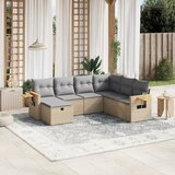  7-dijelni set vrtnih sofa s jastucima bež od poliratana | shoptok.hr