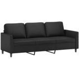  3-dijelni set sofa s jastucima crni od umjetne kože | shoptok.hr