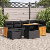 vidaXL 8-dijelni set vrtnih sofa od poliratana s jastucima crni bagrem Cijene