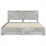  Okvir za krevet s uzglavljem Betonski sivi 200 x 200 cm | shoptok.hr