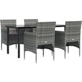 5-dijelni vrtni blagovaonski set s jastucima sivo-crni | shoptok.hr
