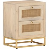 vidaXL Nočna omarica 40x30x50 cm trden mangov les in železo | Shoptok.si