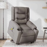 vidaXL Masažni naslonjač na podizanje od tkanine smeđesivi | shoptok.hr