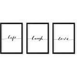 Tablo Center Komplet 3 stenskih slik Life Laugh Love Cene
