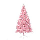 vidaXL Umjetna preddekorirana božićna jelka Roza 180 cm PVC | Shoptok.si
