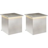  Vrtna posuda za sadnju s LED svjetlom 2 kom. Srebrna - Nehrđajući čelik 50 x 50 x 48 cm 2 | shoptok.hr