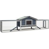 vidaXL Kavez za zečeve sivi 310x70x87 cm masivna borovina i jelovina | shoptok.hr