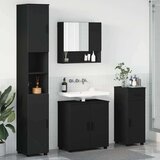 vidaXL Set namještaja za kupaonicu Zidne 4 pcs Crna 61 x 35 x 64 cm Cijene