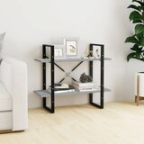 Furnova Knjižna omara 2-nadstropna siva sonoma 80x30x70 cm konstr. les, (21950726) Cene