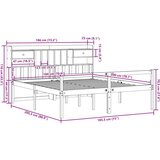  krevet s regalom za knjige bez madraca 180x200 cm od borovine - prirodna 180 x 200 cm | shoptok.hr