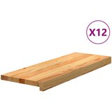 vidaXL podloge za stopnice 12 kosov rjave 70x30x2 cm trdna hrastovina Cene